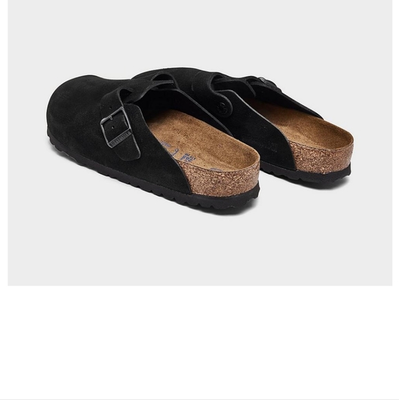 NIB MEN'S BIRKENSTOCK BOSTON SOFT FOOTBED CLOGS BLACK SIZE EU 46 - Picture 3 of 7